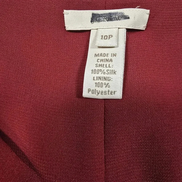 J.crew Burgundy Cocktail Dress V-neck Cap Sleeve Impire Waist 100% Silk Size 10 - Picture 3 of 13